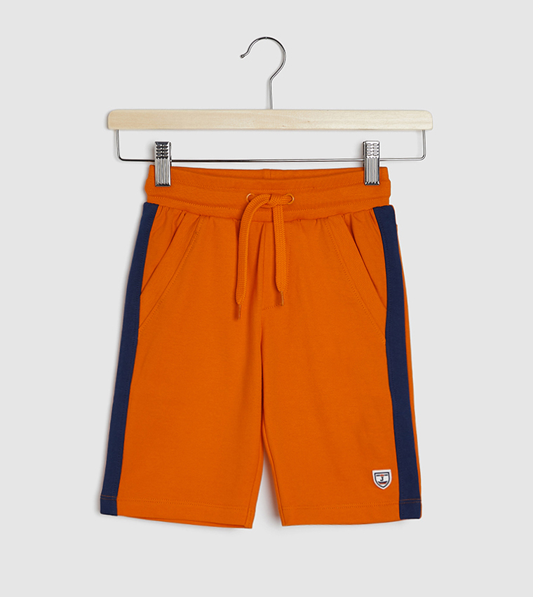 Buy JOY R B Kids Basic Color Block Shorts In Orange 6thStreet UAE