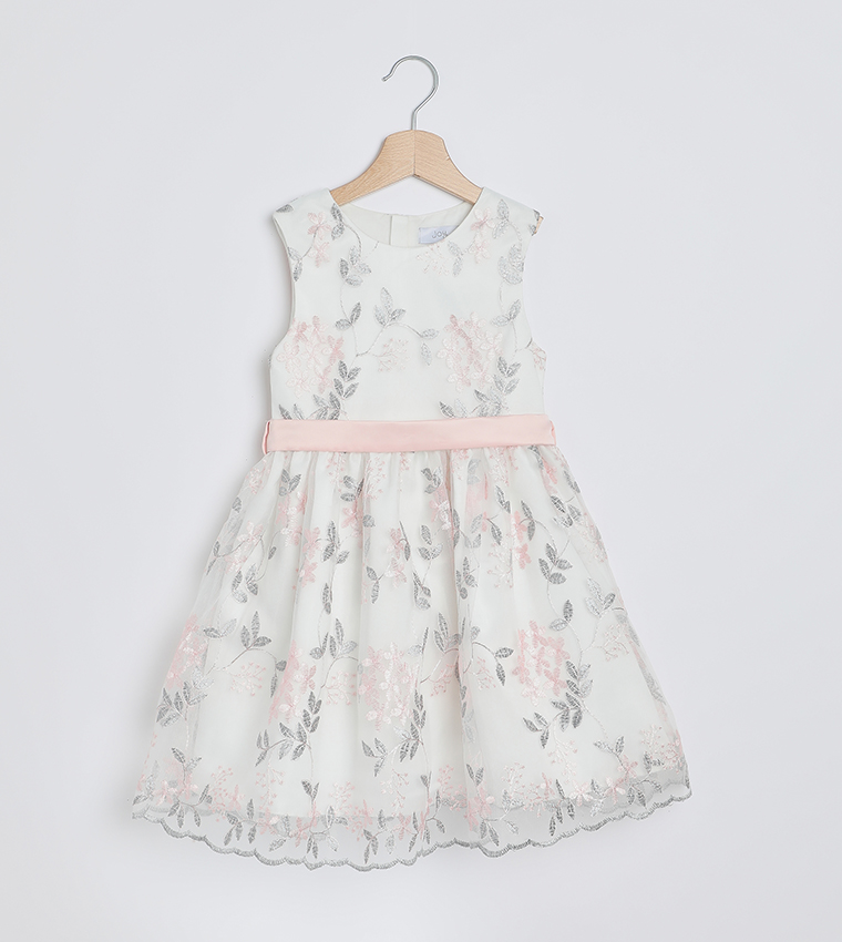 Buy Joy Embroidered Gathered Mini Dress In Pink | 6thstreet Bahrain