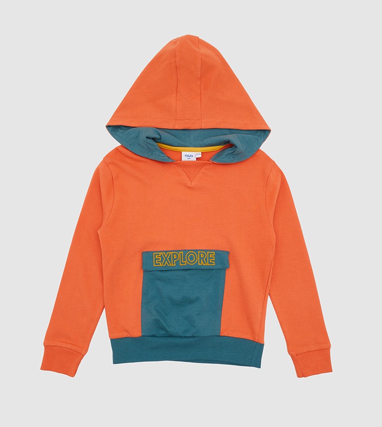 Boys orange hoodie best sale