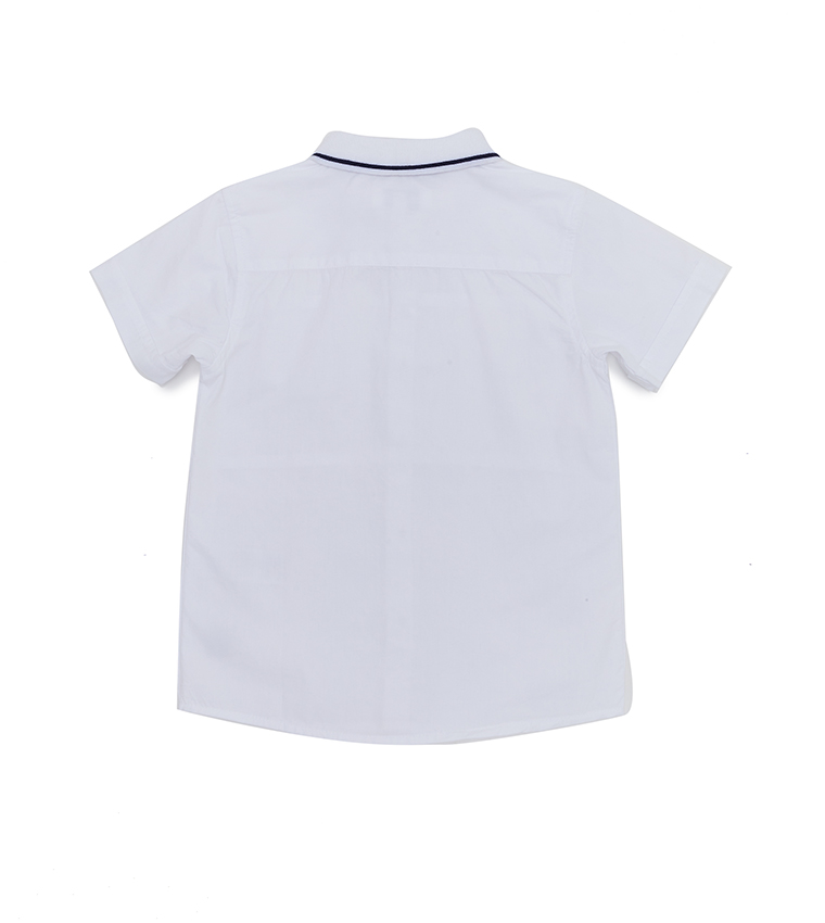 Unisex short sleeve collar shirt white - Kids's School Clothes