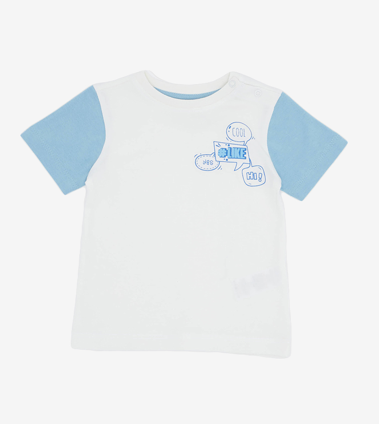Color-block T-shirt - Bright blue/color-block - Kids