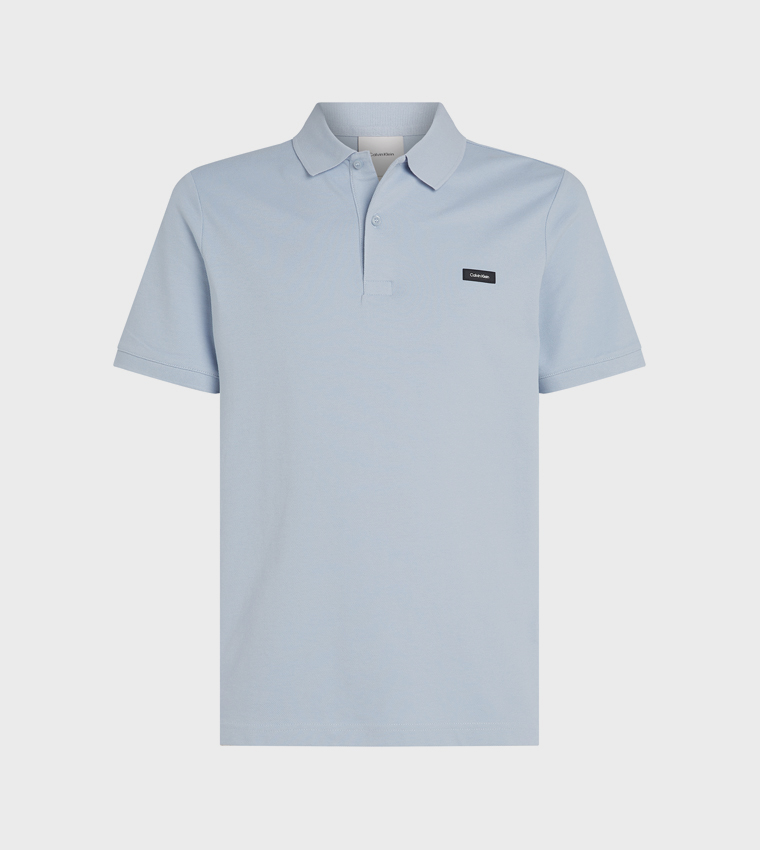 Logo Badge Stretch Pique Slim Fit Polo T-Shirt