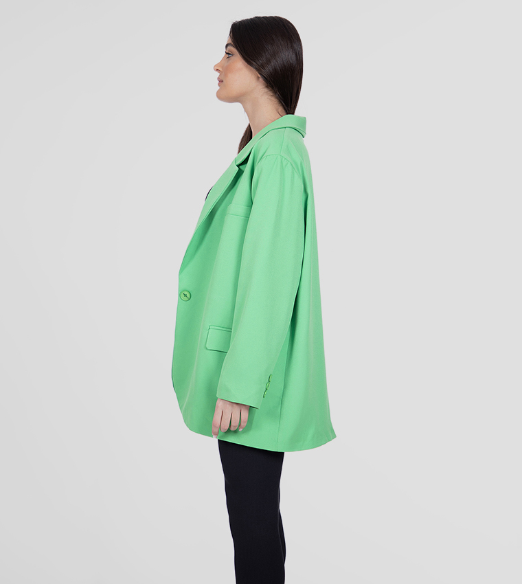 Solid long sleeves Oversized Blazer