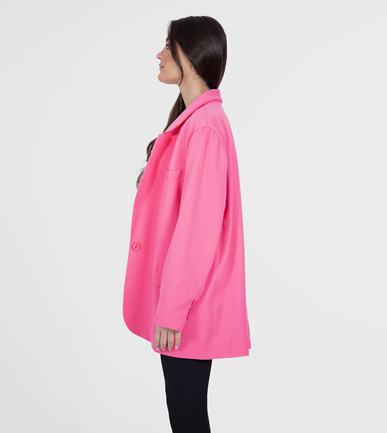 Solid long sleeves Oversized Blazer