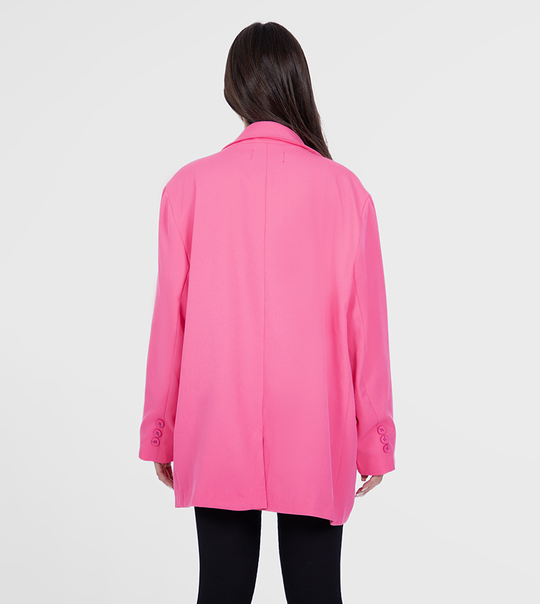 Solid long sleeves Oversized Blazer