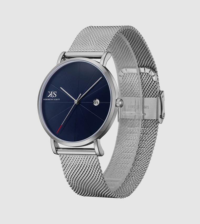 Classic Analog Blue Dial Watch