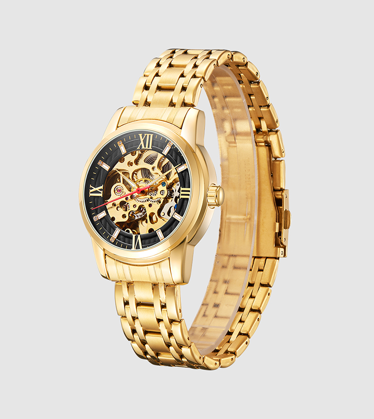 Classic Mechanical Black Dial Watch