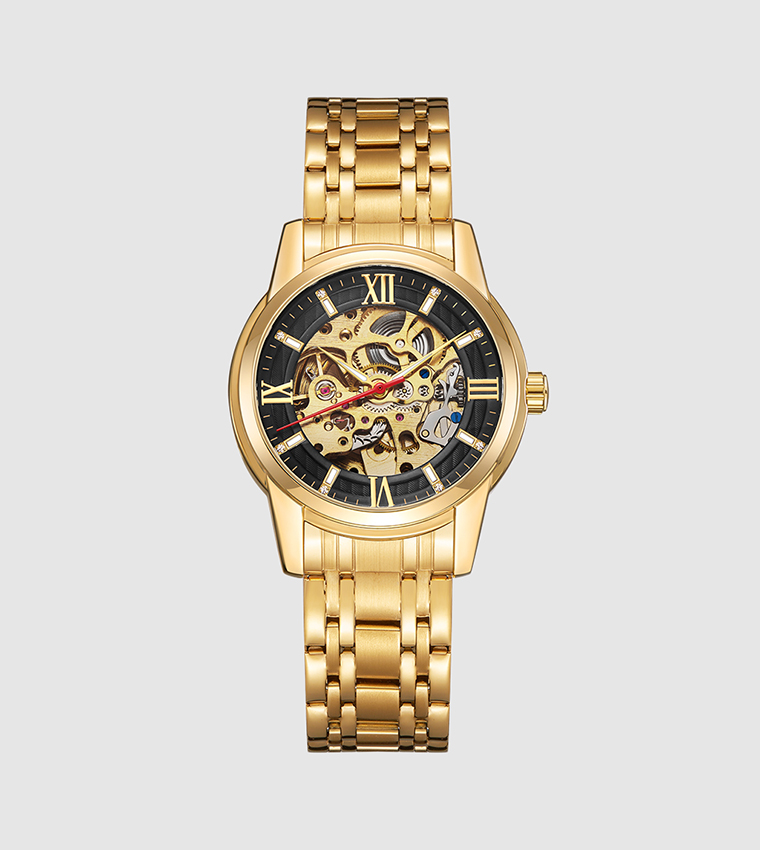 Classic Mechanical Black Dial Watch