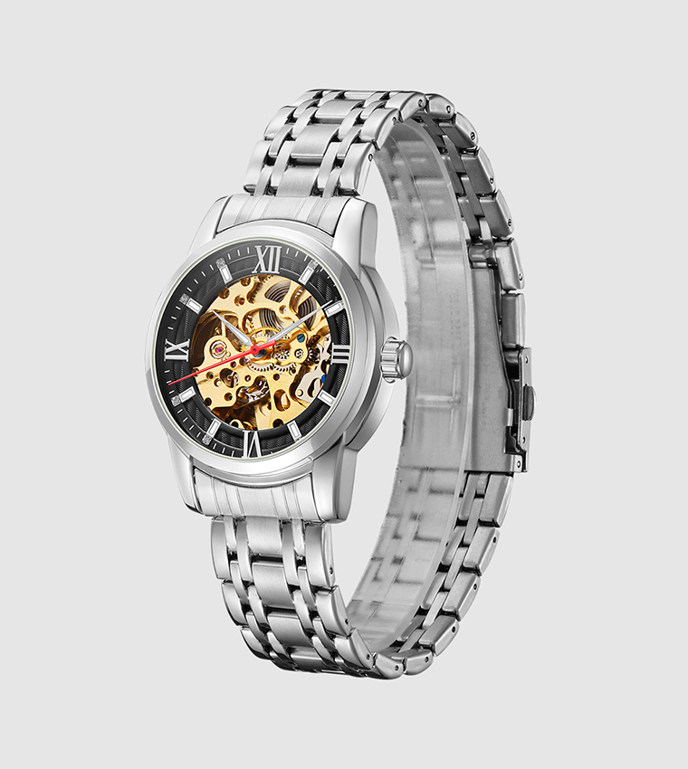 Classic Mechanical Black Dial Watch