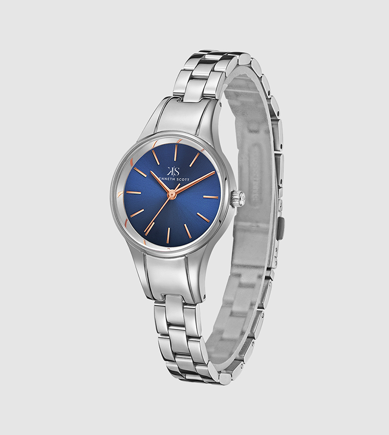 Classic Analog Blue Dial Watch