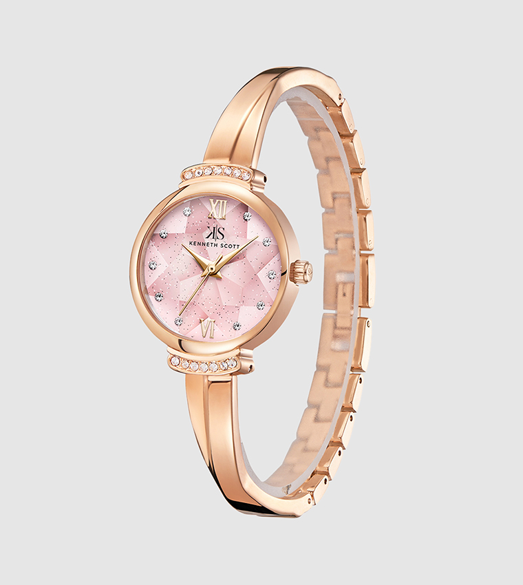 Classic Analog Pink Dial Watch