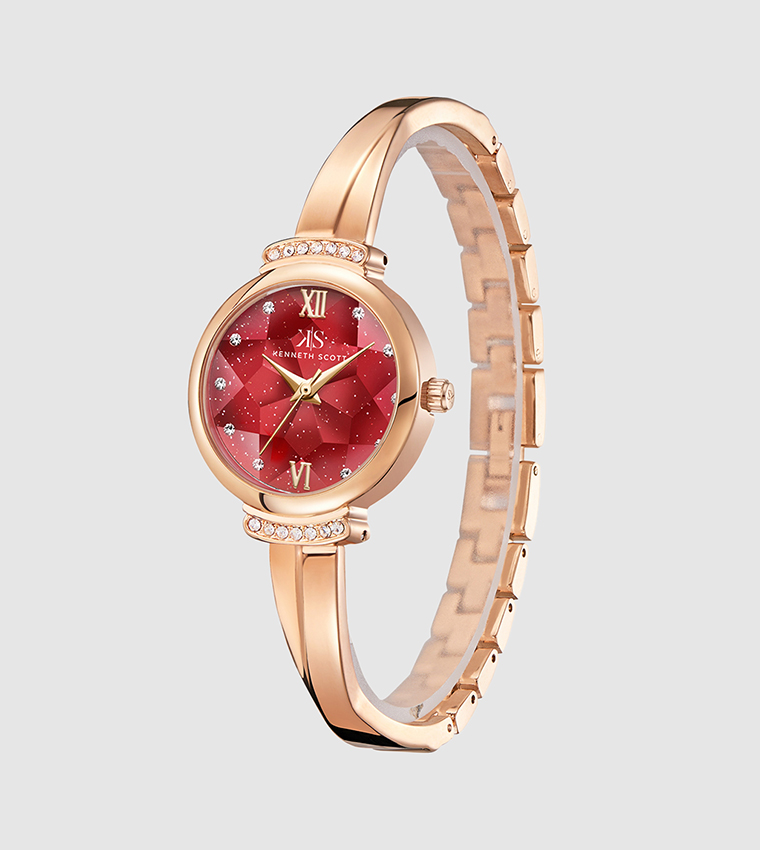 Classic Analog Red Dial Watch