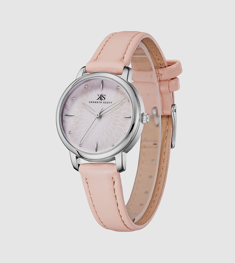 Classic Analog Pink Dial Watch