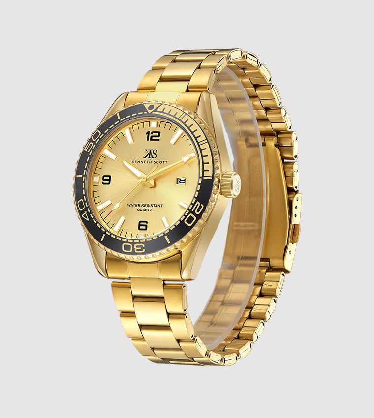 Champagne Dial Analog Watch