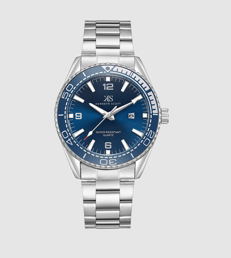 Navy Blue Dial Analog Watch