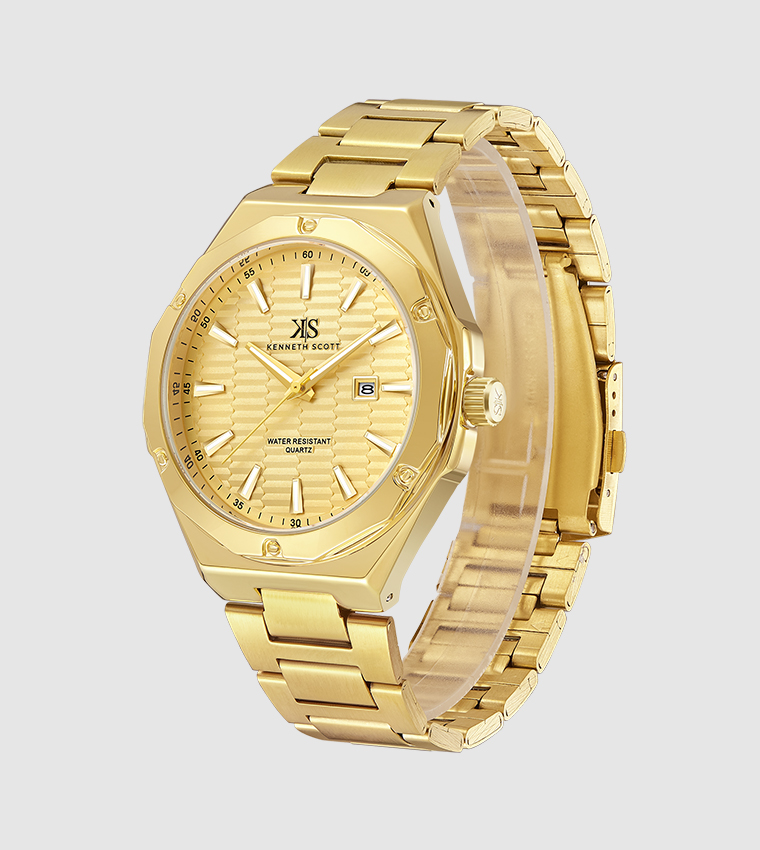 Champagne Dial Analog Watch