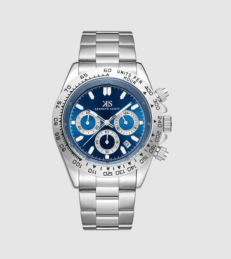 Blue Dial Multifunctional Watch