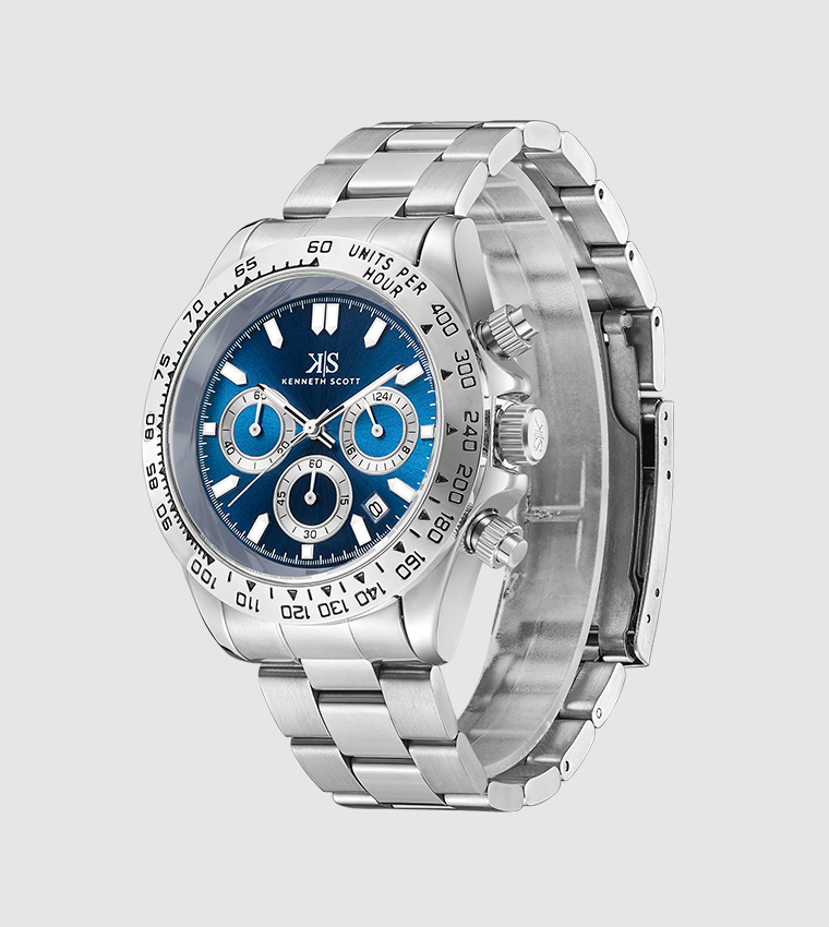 Blue Dial Multifunctional Watch