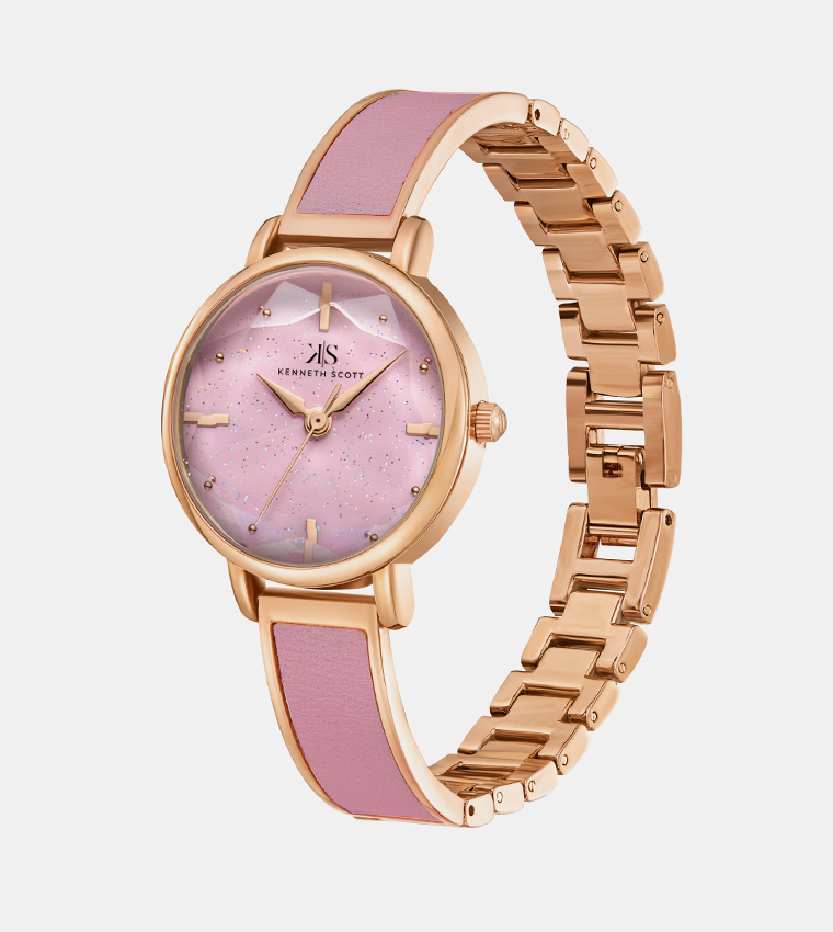 Pink Dial Analog Watch