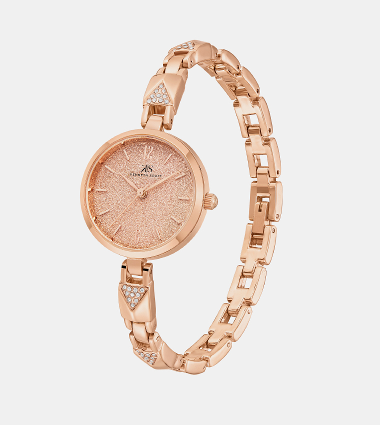 Rose Gold Dial Analog Watch