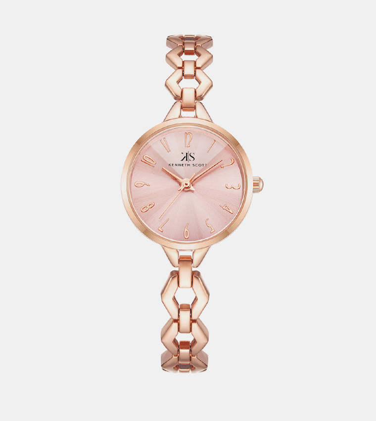 Pink Dial Analog Watch