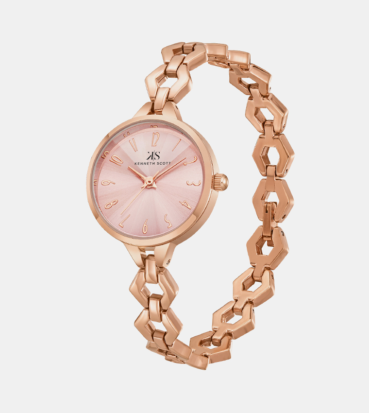 Pink Dial Analog Watch
