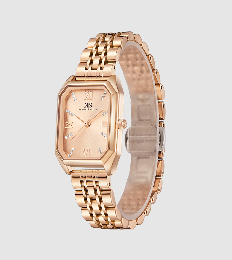 Rose Gold Dial Analog Watch