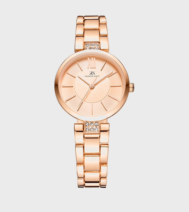 Rose Gold Dial Analog Watch