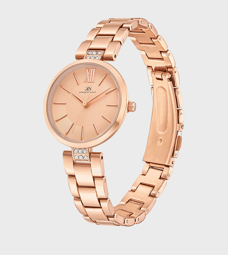 Rose Gold Dial Analog Watch
