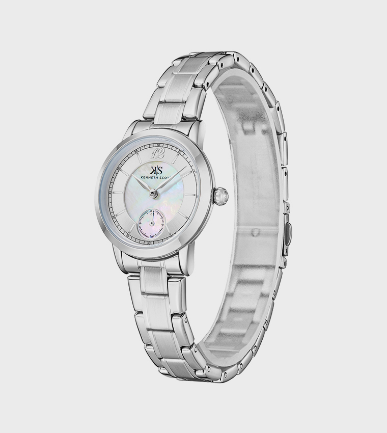 Silver Dial Analog Watch