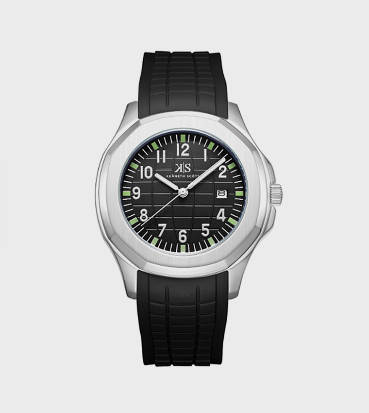 Black Dial Silicone Strap Analog Watch