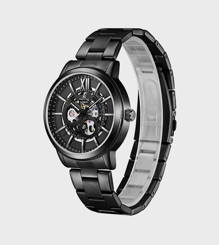 Black Dial Stainless Steel Strap Automatic Watch