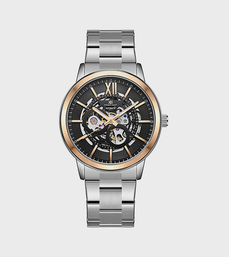 Black Dial Stainless Steel Strap Automatic Watch