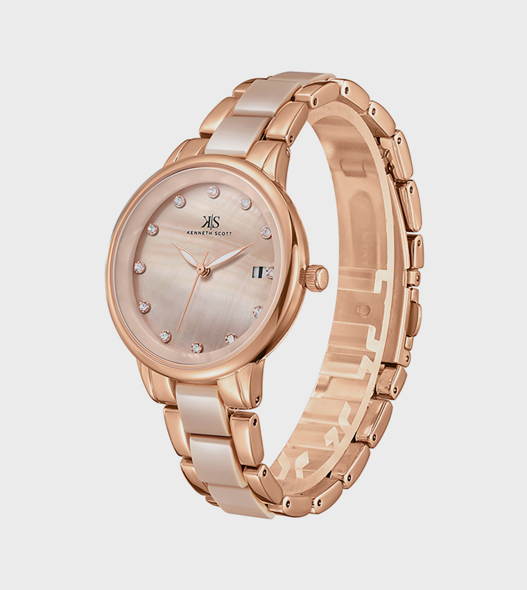 Map. Dial Buy Kenneth Scott MOP Dial Analog Watch In Rose Gold | 6thstreet Saudi ...