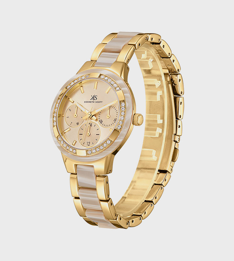 Ivory Dial Chronograph Watch