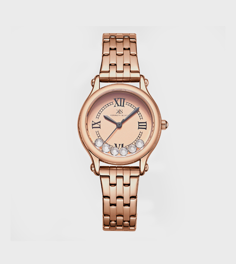 Rose Gold Dial Analog Watch