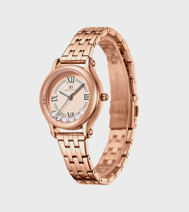 Rose Gold Dial Analog Watch