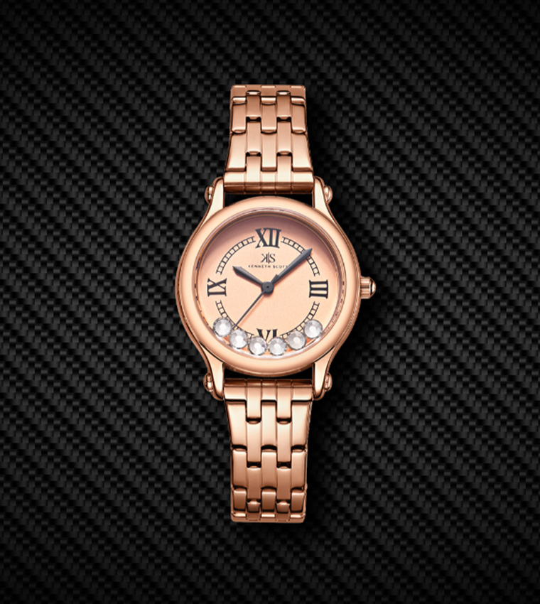 Rose Gold Dial Analog Watch
