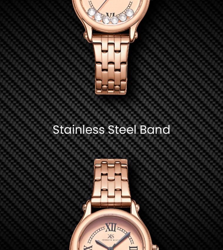 Rose Gold Dial Analog Watch