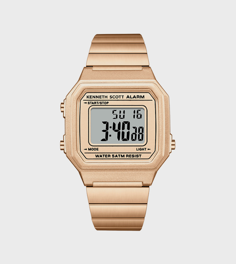 Rose Gold Dial Digital Watch