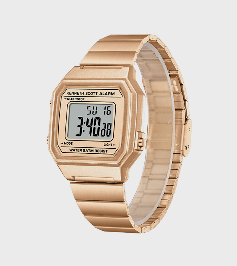 Rose Gold Dial Digital Watch