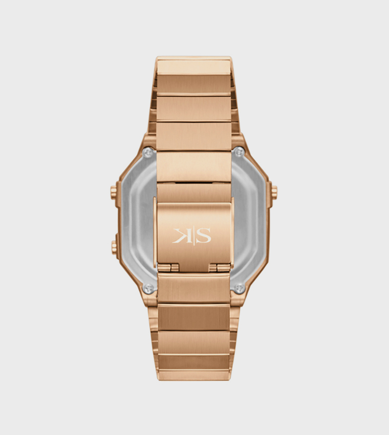 Rose Gold Dial Digital Watch