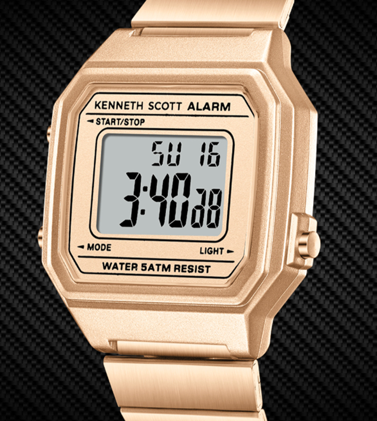 Rose Gold Dial Digital Watch