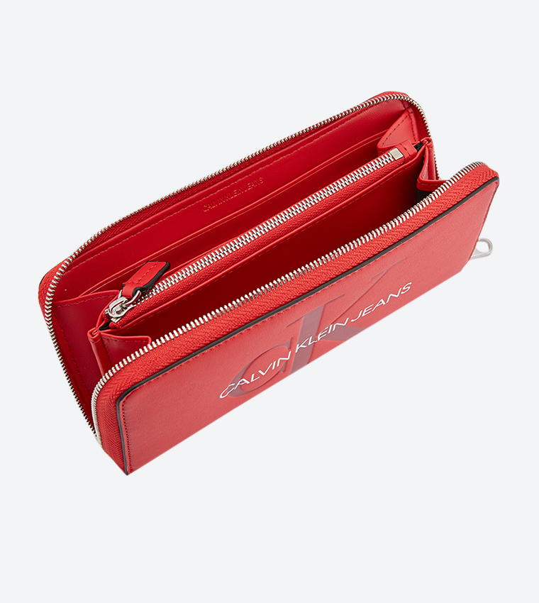 Buy Calvin Klein Sculpted Zip Around Large Wallet Red In Red 6thStreet Oman