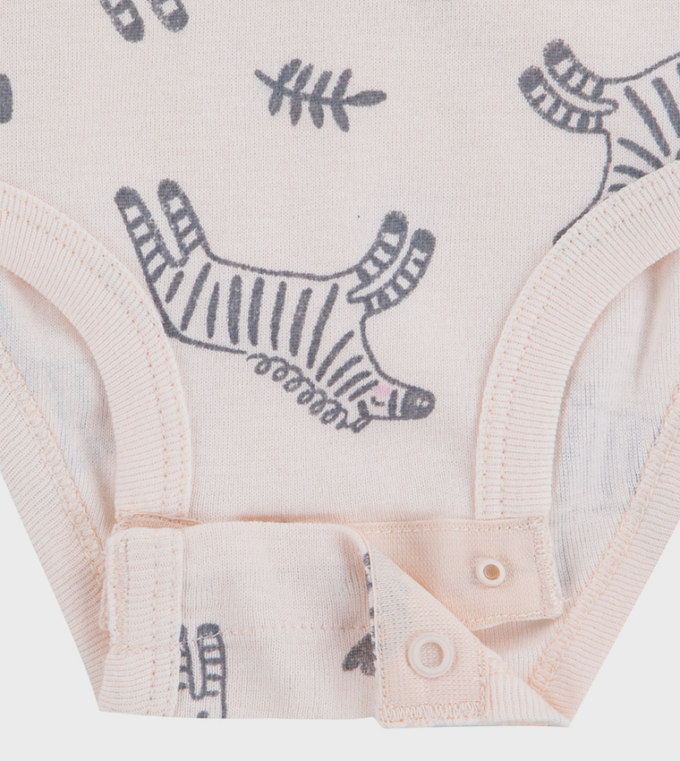 Pack of 3 Printed Short Sleeves Bodysuits