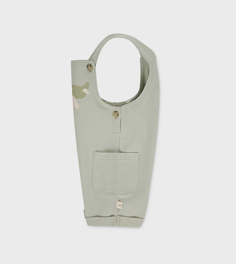 Printed Short Sleeves T-Shirt and Dungaree Set