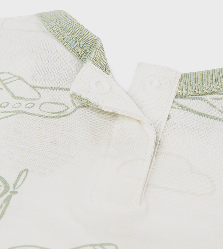 Printed Short Sleeves T-Shirt and Dungaree Set