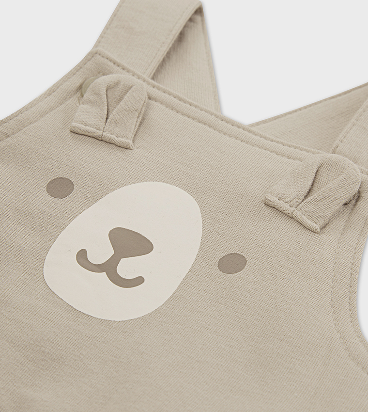 Printed Short Sleeves T-Shirt and Dungaree Set