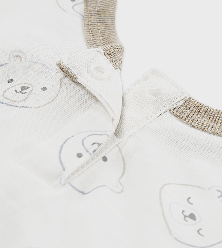 Printed Short Sleeves T-Shirt and Dungaree Set