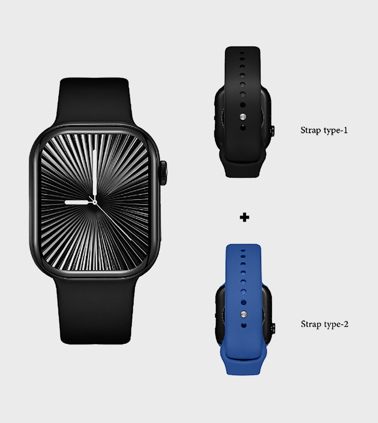 Square Dial Silicone Strap Smart Watch